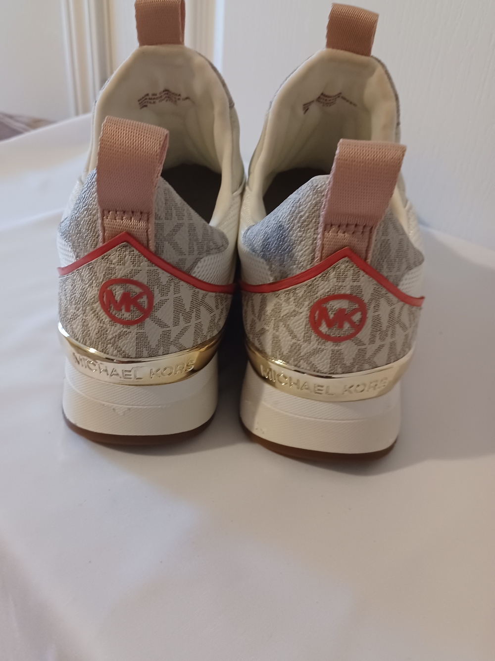 Michael Kors Cream, Yellow & Pink Logo Slip-On Sneaker - Picture 15 of 16